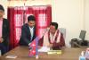 नव निर्वाचित गाउपालिका अध्यक्ष श्री परविन गुरुङ ज्यू पदभार ग्रहण गर्नुहुँदै ।
